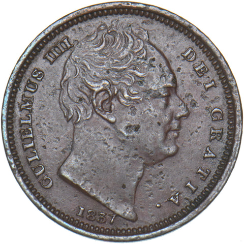 1837 Half Farthing - William IV British Copper Coin - Nice