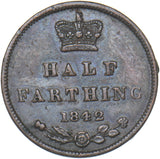 1842 Half Farthing - Victoria British Copper Coin - Nice