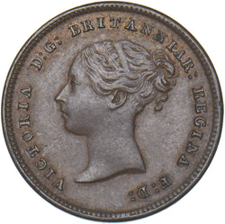 1843 Half Farthing - Victoria British Copper Coin - Very Nice