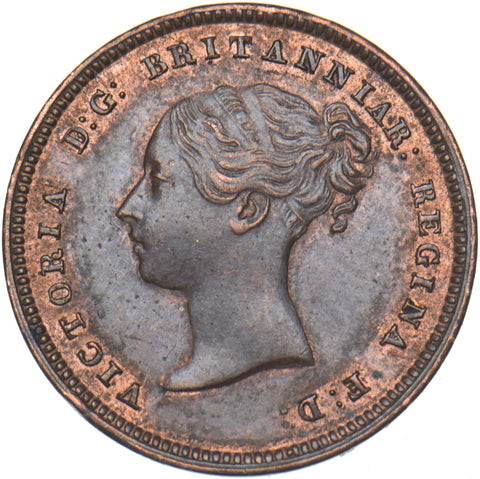 1843 Half Farthing - Victoria British Copper Coin - Very Nice