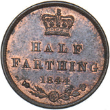1844 Half Farthing - Victoria British Copper Coin - Very Nice