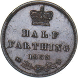 1852 Half Farthing - Victoria British Copper Coin - Nice