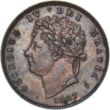 1827 Third Farthing - George IV British Copper Coin - Very Nice