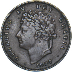 1827 Third Farthing - George IV British Copper Coin - Nice