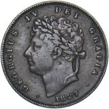 1827 Third Farthing - George IV British Copper Coin - Nice