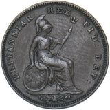 1827 Third Farthing - George IV British Copper Coin - Nice