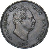 1835 Third Farthing - William IV British Copper Coin - Very Nice