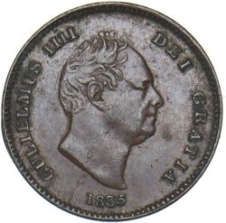 1835 Third Farthing - William IV British Copper Coin - Very Nice