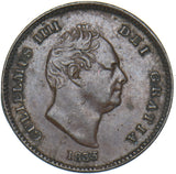 1835 Third Farthing - William IV British Copper Coin - Very Nice