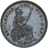 1835 Third Farthing - William IV British Copper Coin - Very Nice