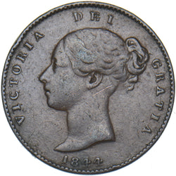 1844 Third Farthing - Victoria British Copper Coin - Nice