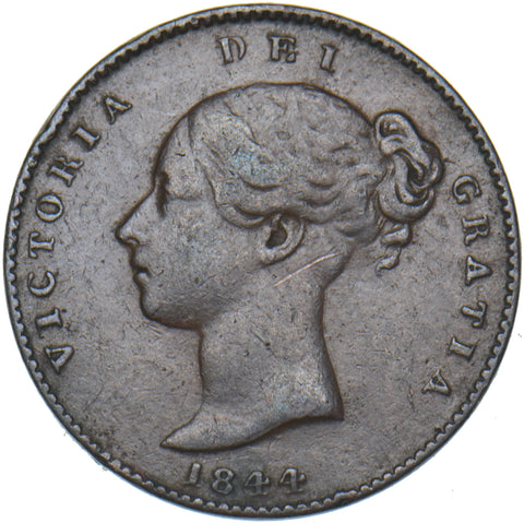 1844 Third Farthing - Victoria British Copper Coin - Nice