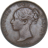 1844 Third Farthing - Victoria British Copper Coin - Nice