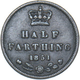 1851 Half Farthing - Victoria British Copper Coin