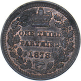 1878 Third Farthing - Victoria British Bronze Coin - Very Nice