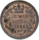 1884 Third Farthing - Victoria British Bronze Coin - Very Nice