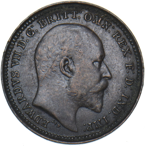 1902 Third Farthing - Edward VII British Bronze Coin - Nice