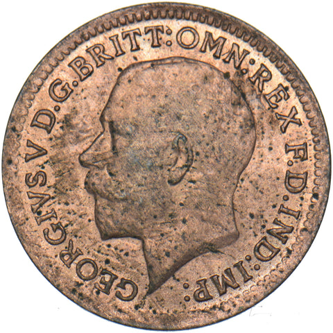 1913 Third Farthing - George V British Bronze Coin - Superb