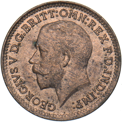 1913 Third Farthing - George V British Bronze Coin - Superb