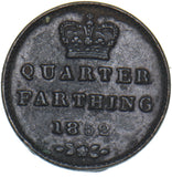 1852 Quarter Farthing - Victoria British Copper Coin
