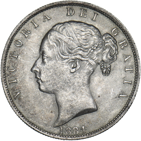 1884 Halfcrown - Victoria British Silver Coin - Very Nice