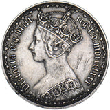 1880 Gothic Florin - Victoria British Silver Coin - Nice