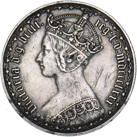 1880 Gothic Florin - Victoria British Silver Coin - Nice