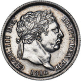 1816 Shilling - George III British Silver Coin - Very Nice