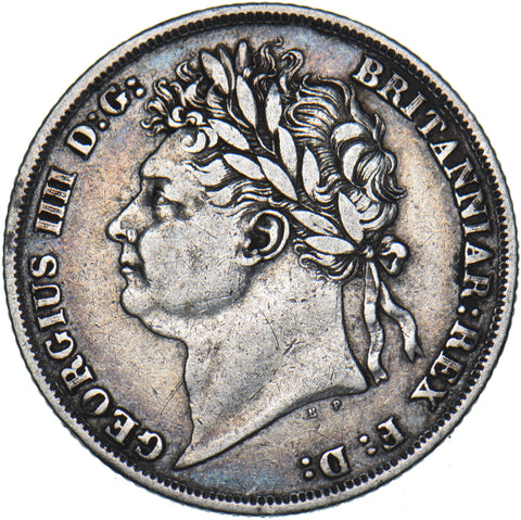 1824 Shilling - George IV British Silver Coin - Nice