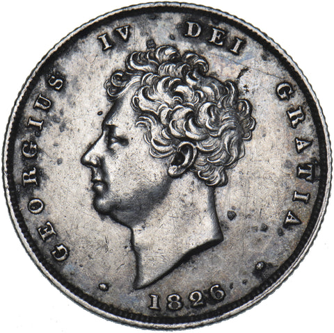 1826 Shilling - George IV British Silver Coin - Very Nice