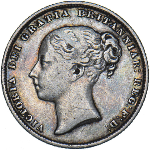 1860 Shilling - Victoria British Silver Coin - Nice