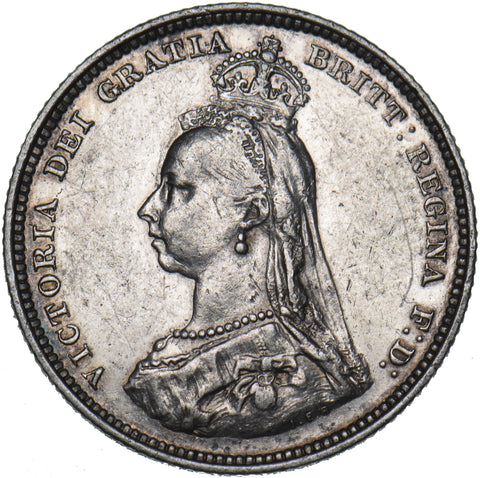 1887 Shilling - Victoria British Silver Coin - Nice