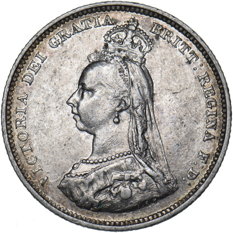 1887 Shilling - Victoria British Silver Coin - Nice