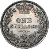 1887 Shilling (Young Head) - Victoria British Silver Coin - Very Nice