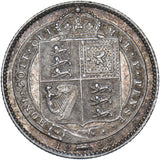 1888 Shilling (8 Over 7) - Victoria British Silver Coin - Very Nice