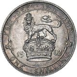 1902 Shilling - Edward VII British Silver Coin - Very Nice