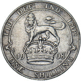 1908 Shilling - Edward VII British Silver Coin