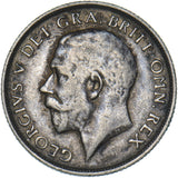 1913 Shilling - George V British Silver Coin - Nice