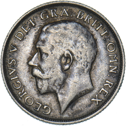 1913 Shilling - George V British Silver Coin - Nice