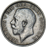 1913 Shilling - George V British Silver Coin - Nice