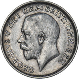 1914 Shilling - George V British Silver Coin - Nice