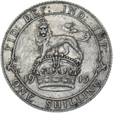 1915 Shilling - George V British Silver Coin - Nice