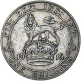 1916 Shilling - George V British Silver Coin - Nice