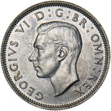 1944 Scottish Shilling - George VI British Silver Coin - Superb