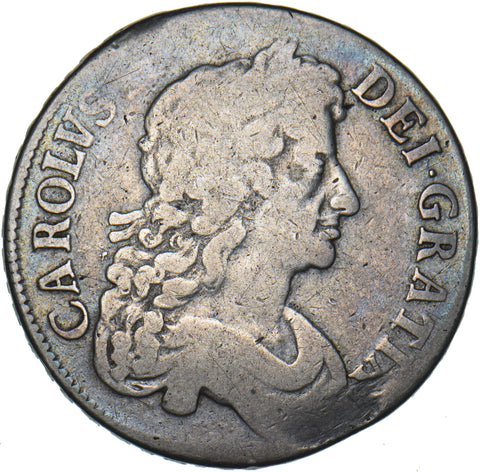 1676 Crown (Date Worn) - Charles II British Silver Coin