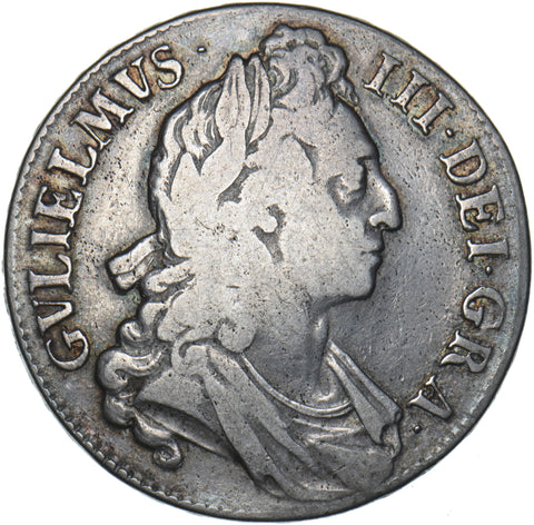 1695 Crown (Edge Error) - William III British Silver Coin - Nice