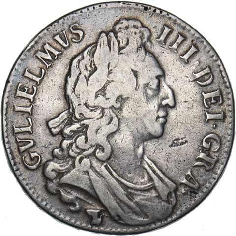 1696 Crown - William III British Silver Coin - Nice