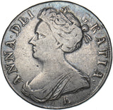1708 E Crown (Edinburgh Mint) - Anne British Silver Coin - Nice