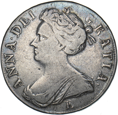 1708 E Crown (Edinburgh Mint) - Anne British Silver Coin - Nice