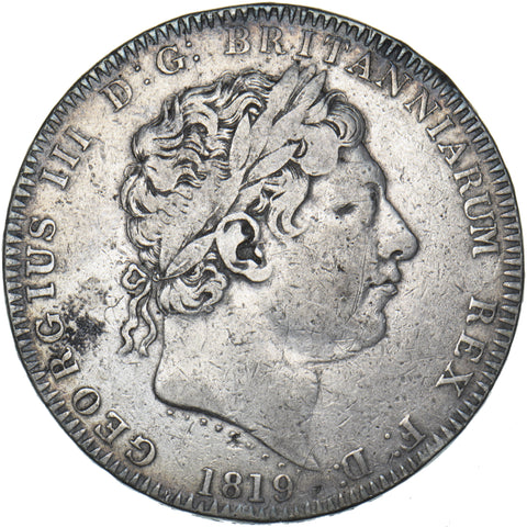 1819 LIX Crown - George III British Silver Coin - Nice